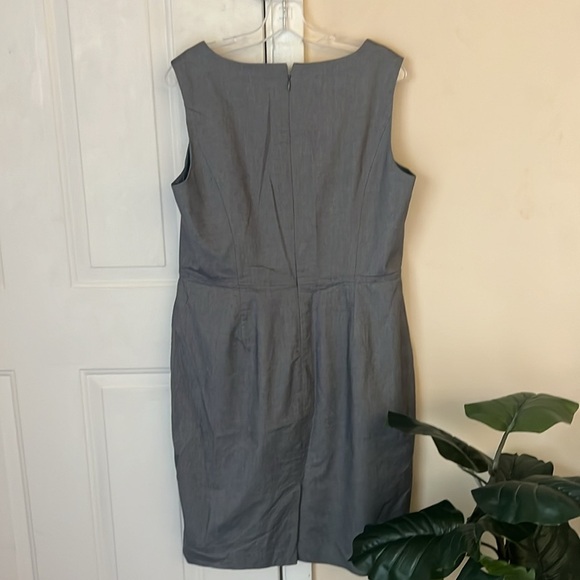 Talbots Gray Sleeveless Sheath Dress Size 14 - Picture 4 of 9